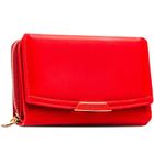 Portfel, czerwony, skóra ekologiczna, Peterson