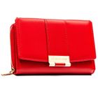 Portfel, czerwony, skóra ekologiczna, Peterson