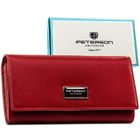 Portfel, czerwony, skóra naturalna i ekologiczna, Peterson