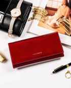 Portfel, czerwony, skórzany, Peterson