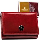Portfel, czerwony, skórzany, Peterson