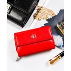 Portfel, czerwony, skórzany, RFID, Rovicky