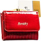 Portfel, czerwony, skórzany, RFID, Rovicky