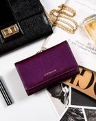 Portfel, fioletowy, skórzany, Peterson