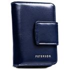 Portfel, granatowy, skóra ekologiczna, Peterson