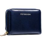 Portfel, granatowy, skóra ekologiczna, Peterson