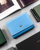 Portfel, niebieski, skórzany, Peterson