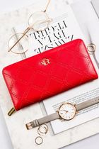 Portfel-piórnik, czerwony, skóra ekologiczna, Rovicky