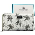 Portfel-piórnik, szary, skóra naturalna i ekologiczna, Peterson