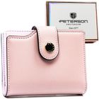 Portfel, różowy, skóra ekologiczna, RFID, Peterson