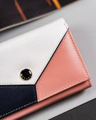 Portfel, różowy, skórzany, Peterson