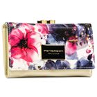 Portfel, skóra naturalna i ekologiczna, kwiatowy wzór, Peterson