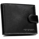 Portfel z brelokiem, czarny, skórzany, Peterson