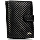 Portfel z brelokiem, czarny, skórzany, Peterson