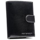 Portfel z brelokiem, czarny, skórzany, Peterson