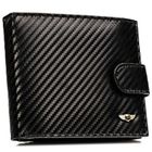 Portfel z brelokiem, czarny, skórzany, Peterson