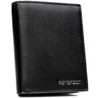 Portfel z brelokiem, czarny, skórzany, Peterson