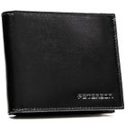 Portfel z brelokiem, czarny, skórzany, Peterson