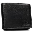 Portfel z brelokiem, czarny, skórzany, Peterson