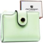 Portfel, zielony, skóra ekologiczna, Peterson