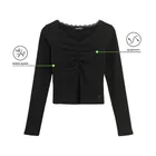 Prążkowana koszulka z domieszką modalu NOWEAR