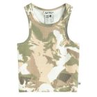 Prążkowany top khaki z domieszką modalu NOWEAR