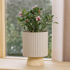 ProGarden, Stöda, metalowa doniczka z drewnianą podstawką, 18-23 cm