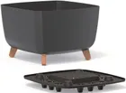 Prosperplast, Gracia Square, doniczka, antracytowa, 24-24 cm