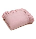 Pulp, Bamboo, kocyk muślinowy z falbankami, różowy, 90-120 cm