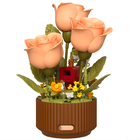 QBI, Blooming Roses, pudrowe róże, interaktywne klocki konstrukcyjne, 255 elementów