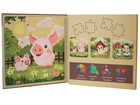 QBI, Zwierzęta na farmie, puzzle magnetyczne, 9+12+16 elementów