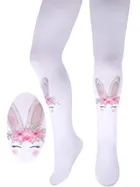 Rajstopy dziewczęce, białe, mikrofibra, Milusie