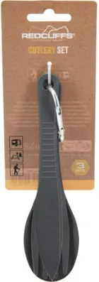 Redcliffs, sztućce turystyczne, plastikowe, 3w1