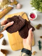 Rękawiczki dziecięce na sznurku, brązowe, Iltom