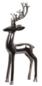 Renifer metalowy, srebrny, 16.5-6.5-39.5 cm