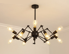 Reto, nowoczesna lampa sufitowa, żyrandol, pająk, czarny, 12-ramienny