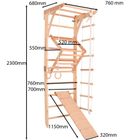 Rinagym, drewniana drabinka gimnastyczna, Kinder 3, naturalny