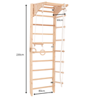 Rinagym, drewniana drabinka gimnastyczna, Kombi 2, naturalny