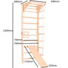 Rinagym, drewniana drabinka gimnastyczna, Kombi 3, naturalny