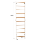 Rinagym, drewniana drabinka gimnastyczna, SPR H, biały