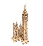 Robotime, Big Ben, puzzle drewniane 3D, LED, 220 elementów