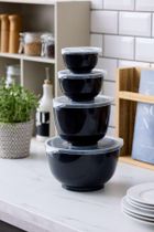 Rosti, New Margarethe, zestaw misek, czarne, 8 elementów, 29964
