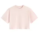 Różowy t-shirt o kroju cropp boxy NOWEAR