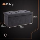 Ruhhy, pufa welurowa, szara, 76-38-38 cm