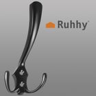 Ruhhy, wieszak ścienny, czarny, 5 szt.