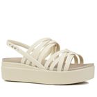 Sandały damskie na platformie, beżowe, Crocs Brooklyn Strappy