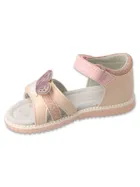 Sandały dziewczęce, różowe, skórzana wkładka, Befado