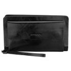 Saszetka do ręki, czarna, skóra ekologiczna, Rovicky