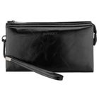 Saszetka do ręki, czarna, skóra ekologiczna, Rovicky