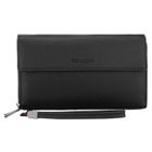 Saszetka do ręki, czarna, skóra ekologiczna, Rovicky